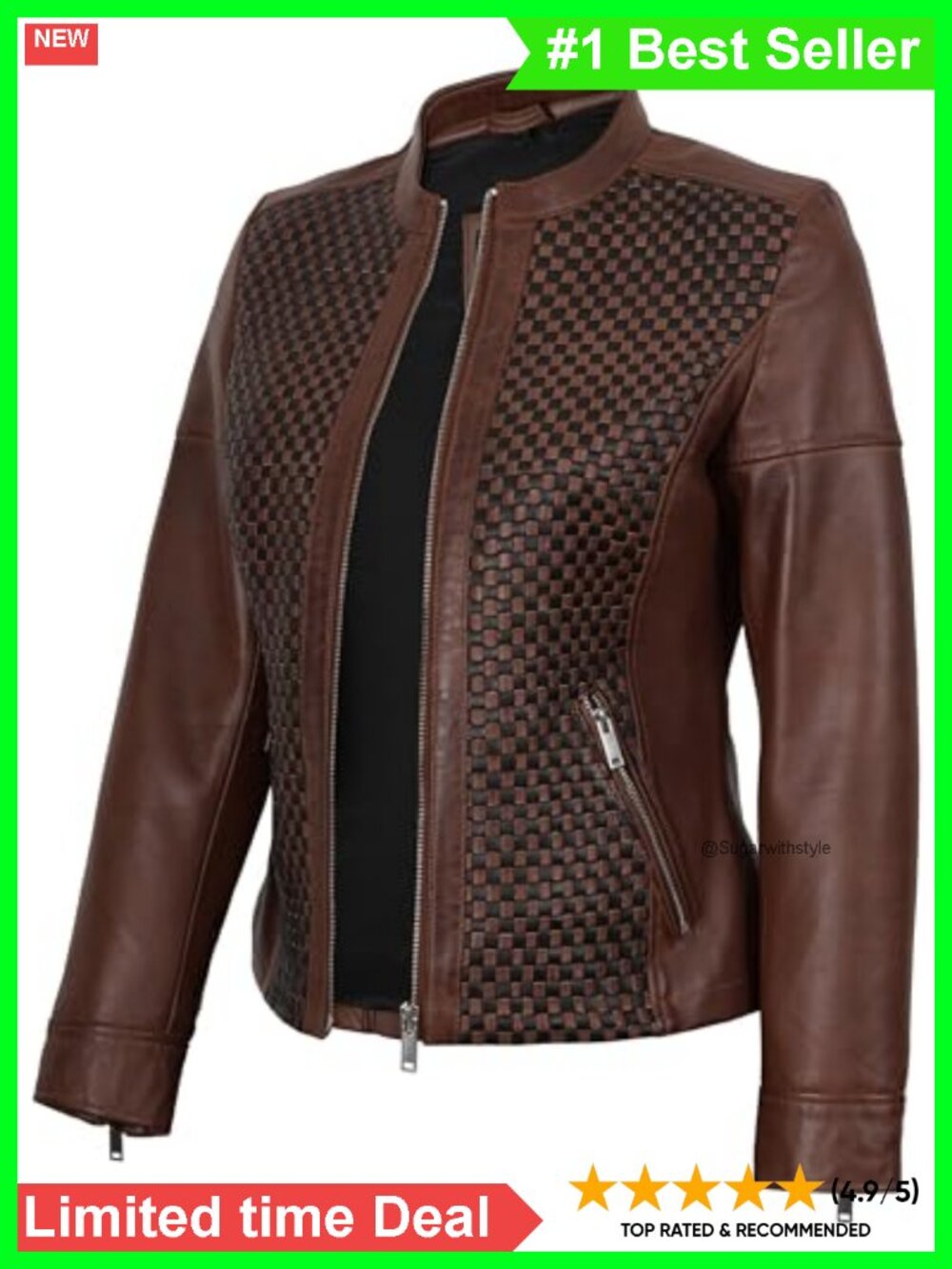 Real Lambskin Leather Jacket Cafe Racer Moto Biker
